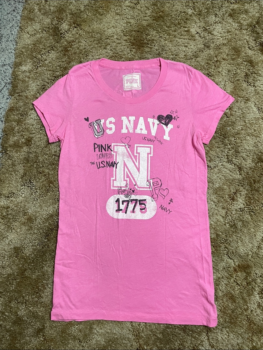 PINK Victoria’s Secret Y2K 2000s Style US NAVY Woman’s T Shirt Size Large